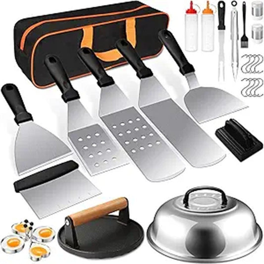 Copy of 29PCS BBQ Set w/ Burger Press, Stainless Steel Grill Tools & Spatula