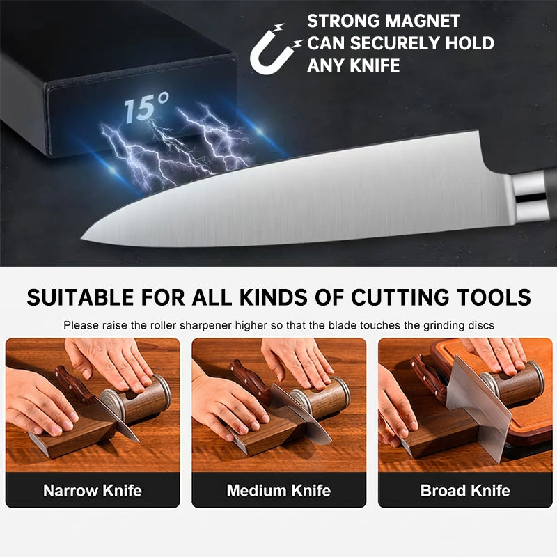 Copy of 15° & 20° Roll Knife Sharpener Kit, Magnetic Rolling Sharpening Tool with Grinding Stones, Kitchen Chef Accessories