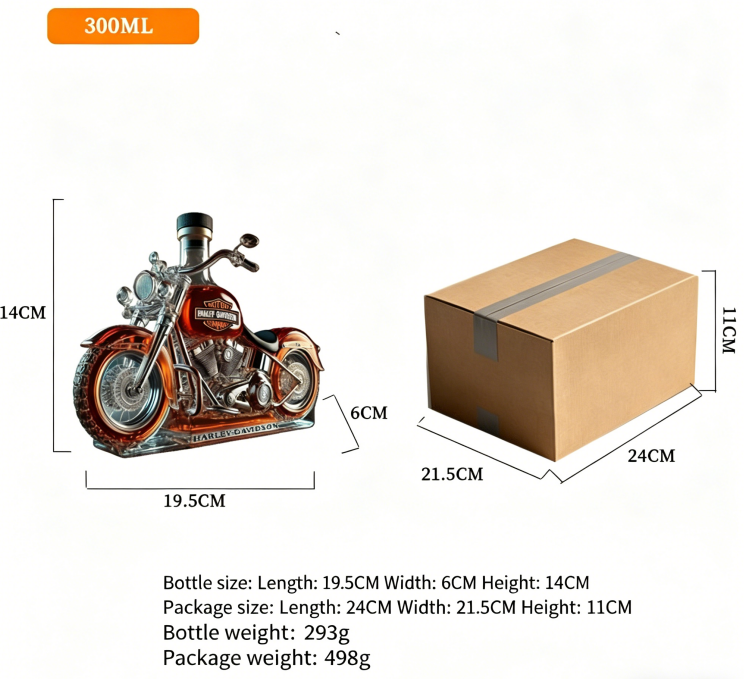 Copy of Motorcycle Whiskey Bottle High Borosilicate Glass Craft Beer Bottle Motorcycle Shape Bottle