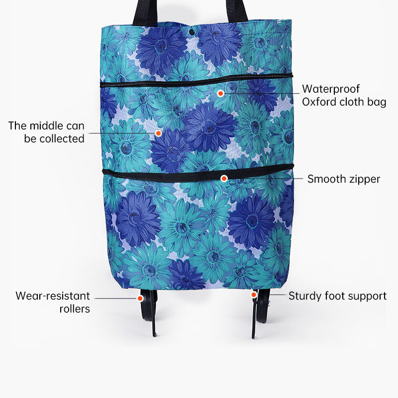 Copy of Portable Foldable Shopping Cart with Wheels - Lightweight Backpack Style Travel Trolley for Groceries & Storage