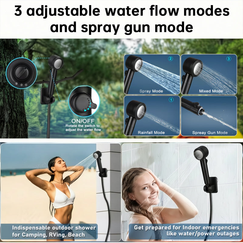 Copy of 8000mAh Portable Camping Shower, IPX8 Waterproof Rechargeable Outdoor Shower Pump with Hose