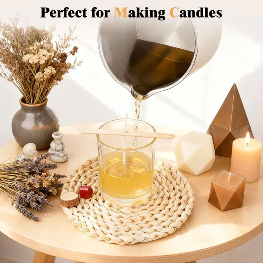 A47U 800ml Electric Wax Kettle, Candle Making Pouring Pot with Thermometer, DIY Craft Tool Kit for Beginners, UK Plug