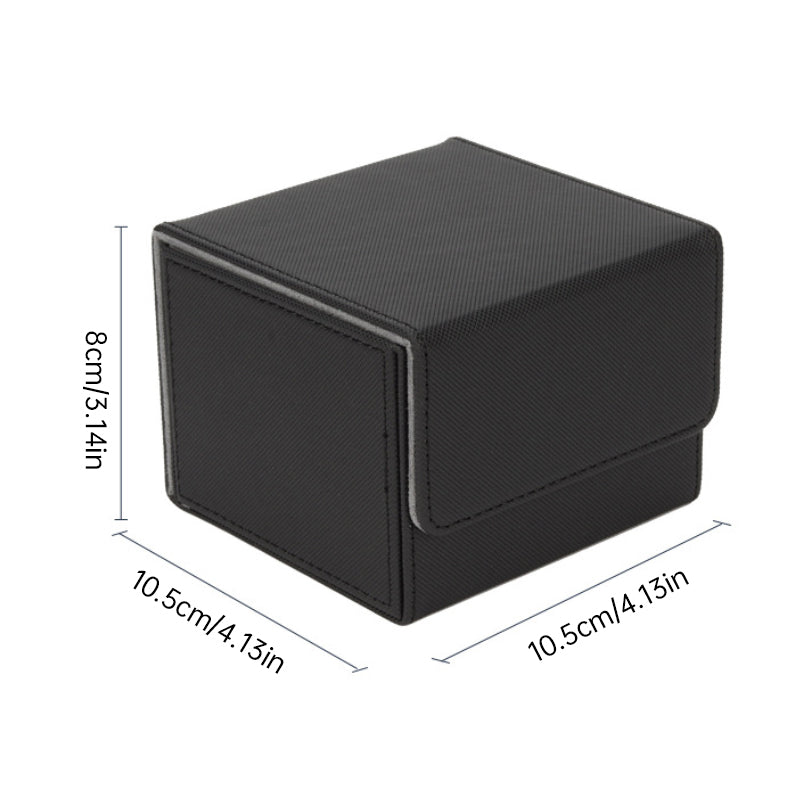 Magnetic Trading Card Storage Box - 100 Card Capacity (Sleeved), Waterproof & Stain Proof Collectors Case
