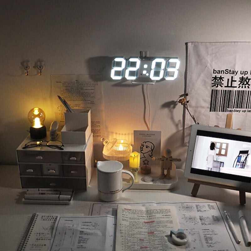 Copy of 3D LED Digital Alarm Clock with Colorful Display, 12/24 Hour Format for Office, Living Room, Bedroom, Kitchen