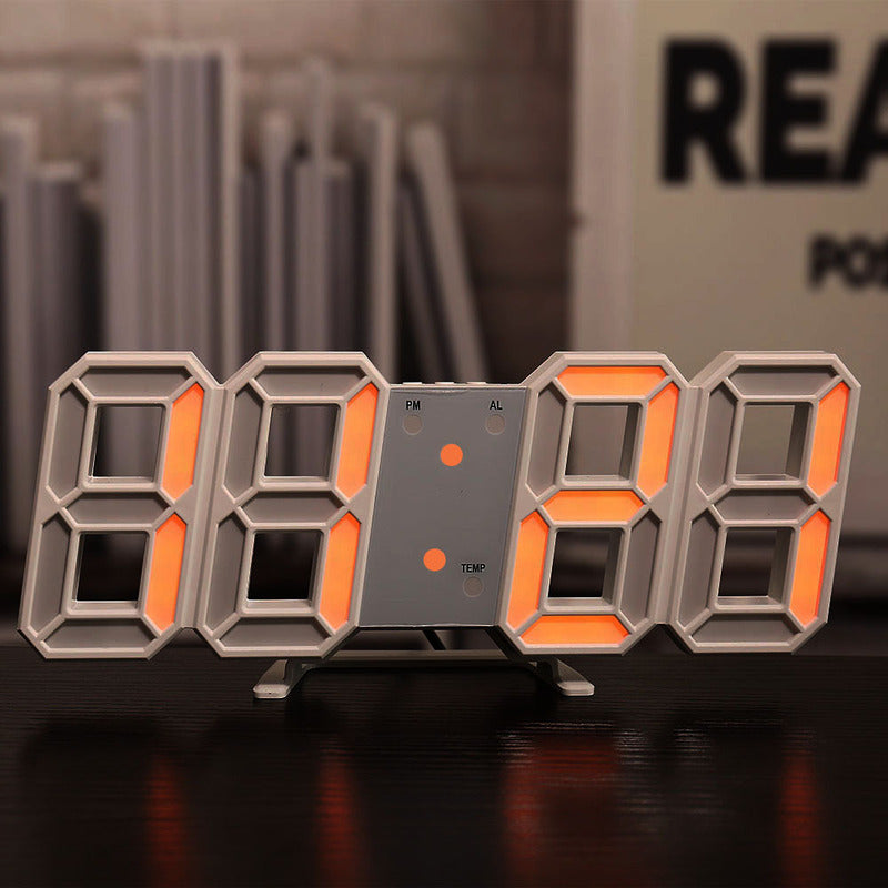 3D LED Digital Alarm Clock with Colorful Display, 12/24 Hour Format for Office, Living Room, Bedroom, Kitchen
