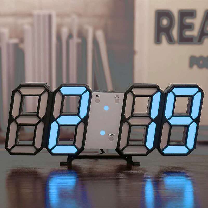 Copy of 3D LED Digital Alarm Clock with Colorful Display, 12/24 Hour Format for Office, Living Room, Bedroom, Kitchen