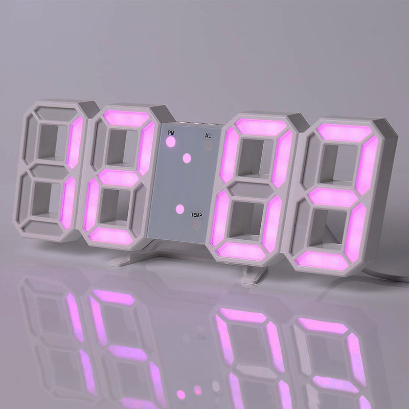 Copy of 3D LED Digital Alarm Clock with Colorful Display, 12/24 Hour Format for Office, Living Room, Bedroom, Kitchen