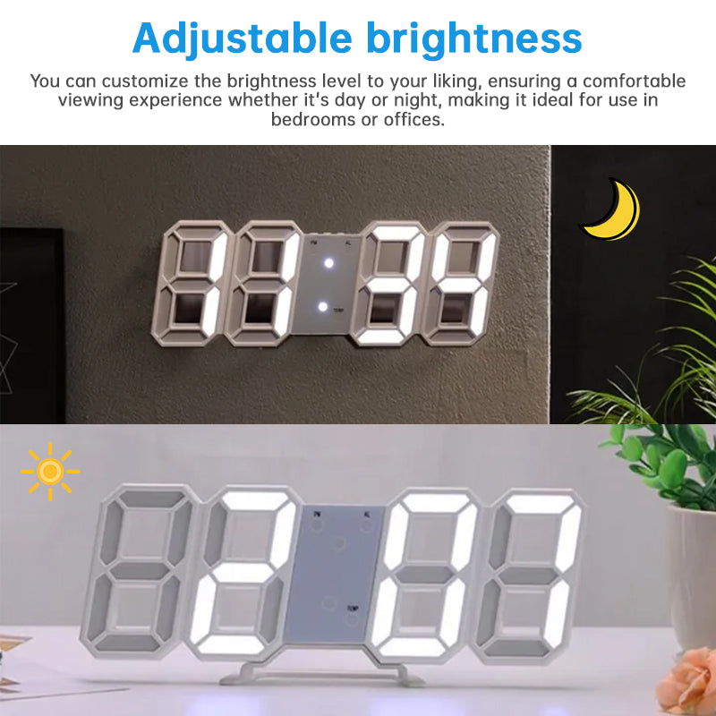 Copy of 3D LED Digital Alarm Clock with Colorful Display, 12/24 Hour Format for Office, Living Room, Bedroom, Kitchen
