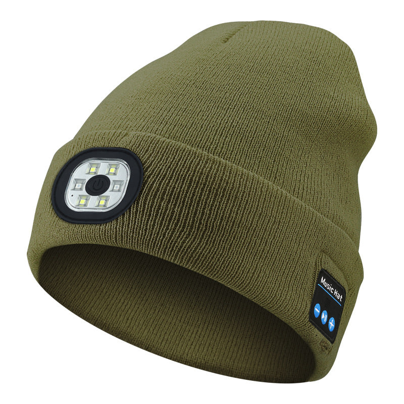 Warm LED Beanie with Bluetooth 5.4 Stereo, USB Rechargeable & 3-Level Adjustable Light | Music & Heating Winter Hat