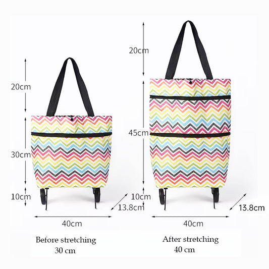 Copy of Portable Foldable Shopping Cart with Wheels - Lightweight Backpack Style Travel Trolley for Groceries & Storage