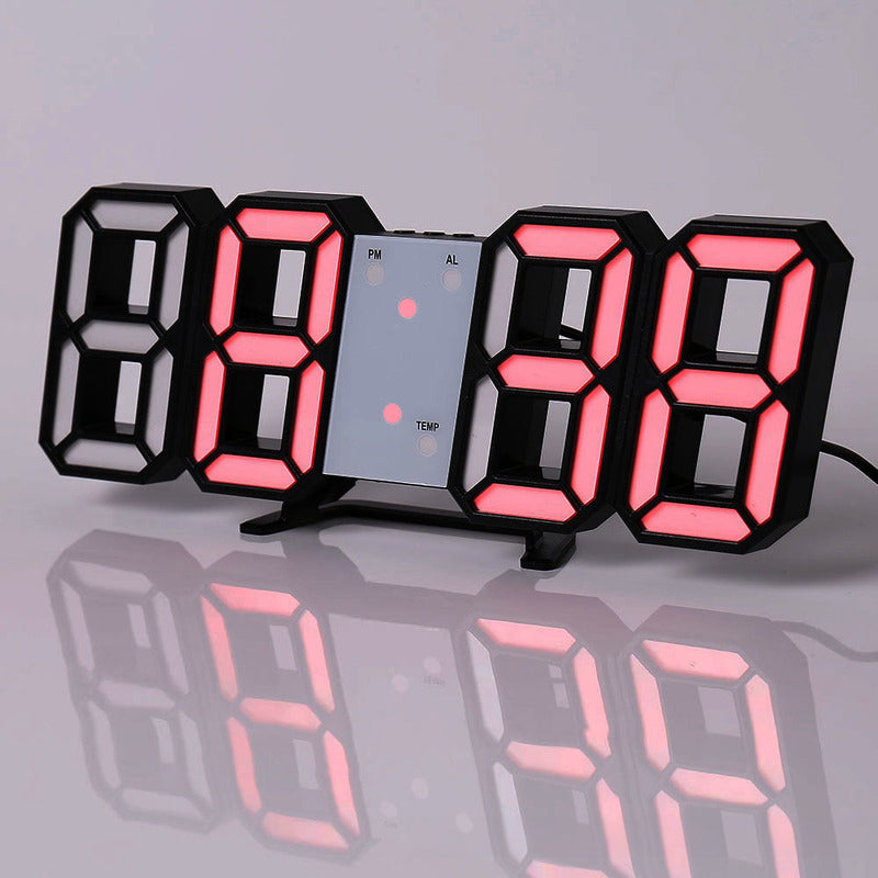 Copy of 3D LED Digital Alarm Clock with Colorful Display, 12/24 Hour Format for Office, Living Room, Bedroom, Kitchen