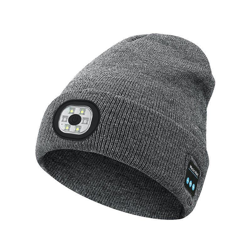 Warm LED Beanie with Bluetooth 5.4 Stereo, USB Rechargeable & 3-Level Adjustable Light | Music & Heating Winter Hat