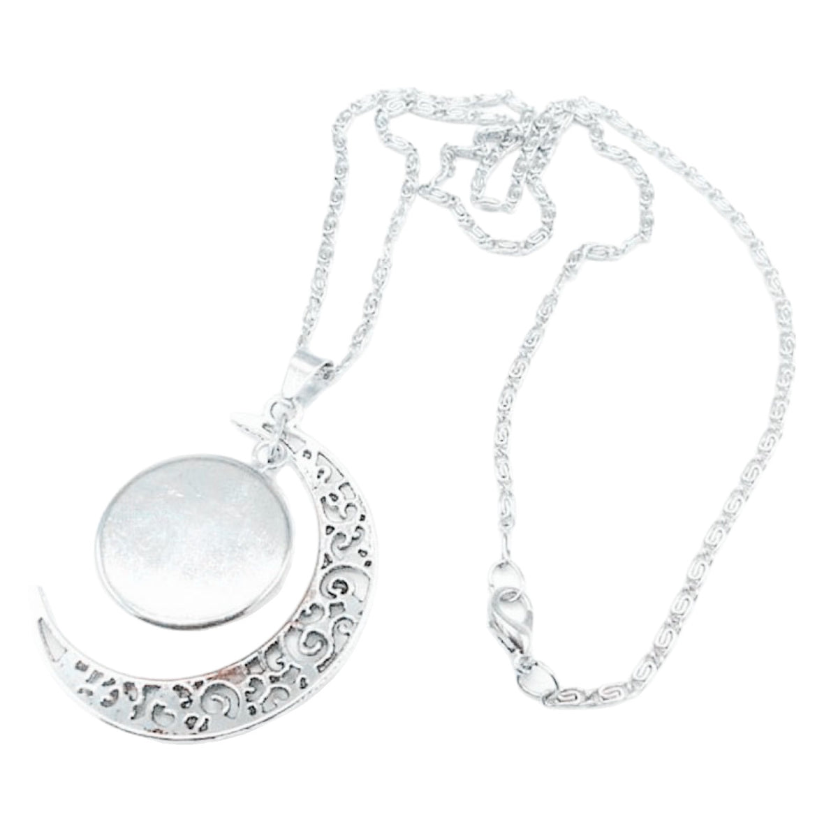 Copy of Zodiac Time Gem Luminous Necklace for Women, Simple Silver Moon Pendant Choker