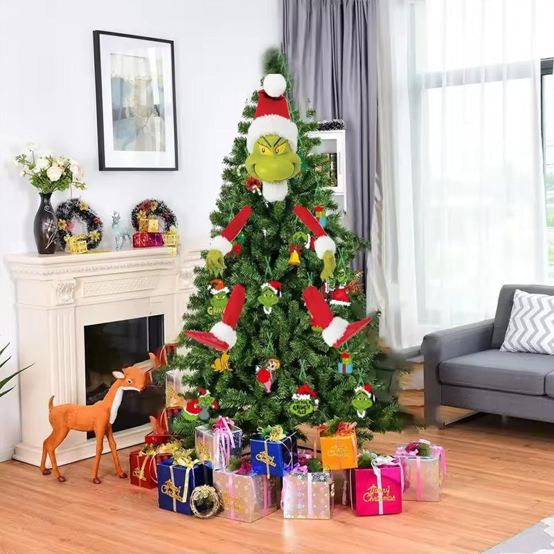 5Pcs Grinch Elf Body Ornaments - Xmas Tree Topper Decor