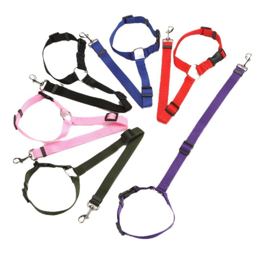 Pet Car Safety Belt Ring Dog Rear Seat Harness Adjustable Lead for Safe Travel
