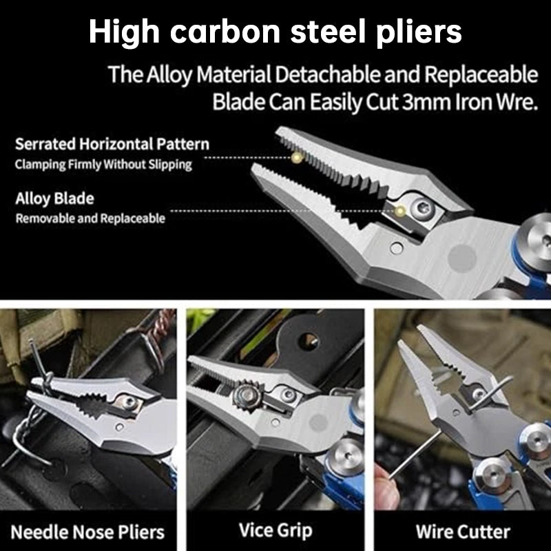 Copy of Compact Folding Multi-Tool with Pliers & Blade, Portable Camping & Vehicle Emergency Tool