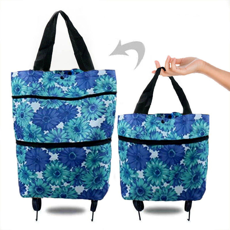 Copy of Portable Foldable Shopping Cart with Wheels - Lightweight Backpack Style Travel Trolley for Groceries & Storage