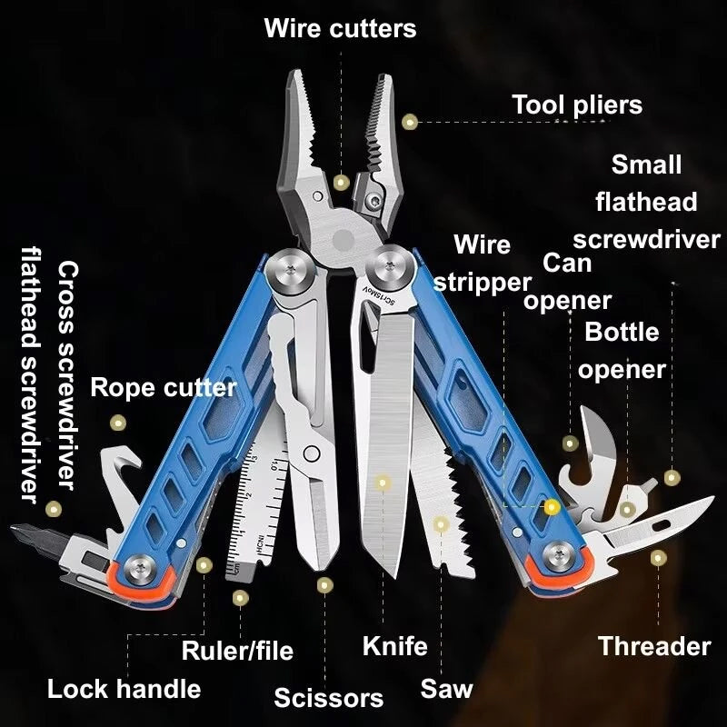 Copy of Compact Folding Multi-Tool with Pliers & Blade, Portable Camping & Vehicle Emergency Tool