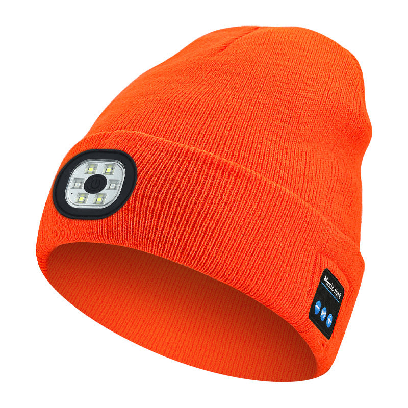 Warm LED Beanie with Bluetooth 5.4 Stereo, USB Rechargeable & 3-Level Adjustable Light | Music & Heating Winter Hat