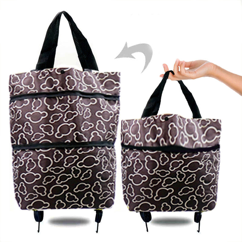 Copy of Portable Foldable Shopping Cart with Wheels - Lightweight Backpack Style Travel Trolley for Groceries & Storage