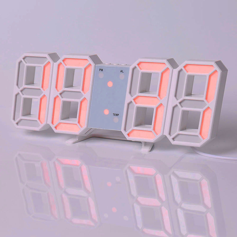 Copy of 3D LED Digital Alarm Clock with Colorful Display, 12/24 Hour Format for Office, Living Room, Bedroom, Kitchen