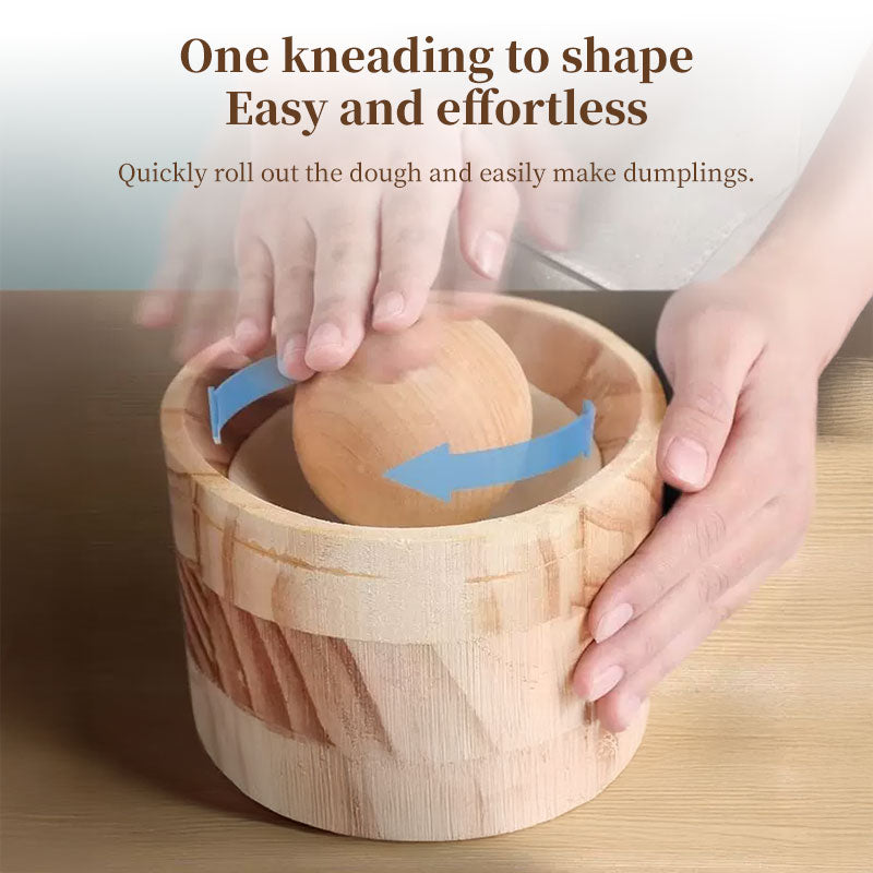 Hand-Held Wood Dumpling Maker Press - Quick Dough Wrapper Tool for Dumplings, Empanadas, Pierogi, and Hand Pies