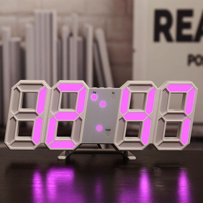 Copy of 3D LED Digital Alarm Clock with Colorful Display, 12/24 Hour Format for Office, Living Room, Bedroom, Kitchen