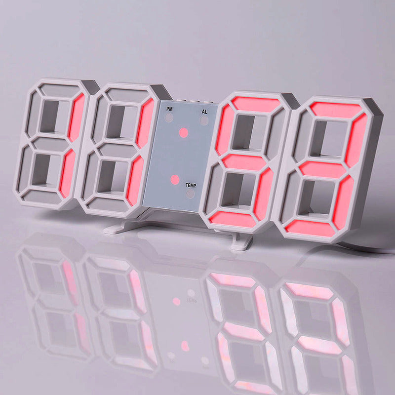 Copy of 3D LED Digital Alarm Clock with Colorful Display, 12/24 Hour Format for Office, Living Room, Bedroom, Kitchen