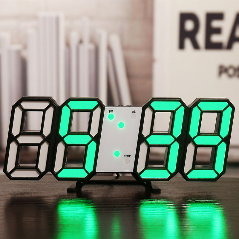 3D LED Digital Alarm Clock with Colorful Display, 12/24 Hour Format for Office, Living Room, Bedroom, Kitchen