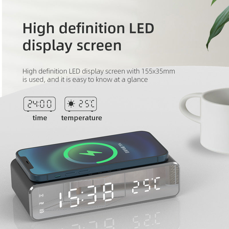 Copy of Smart LED Digital Alarm Clock with Wireless Charging, Multi-Function Temperature Display