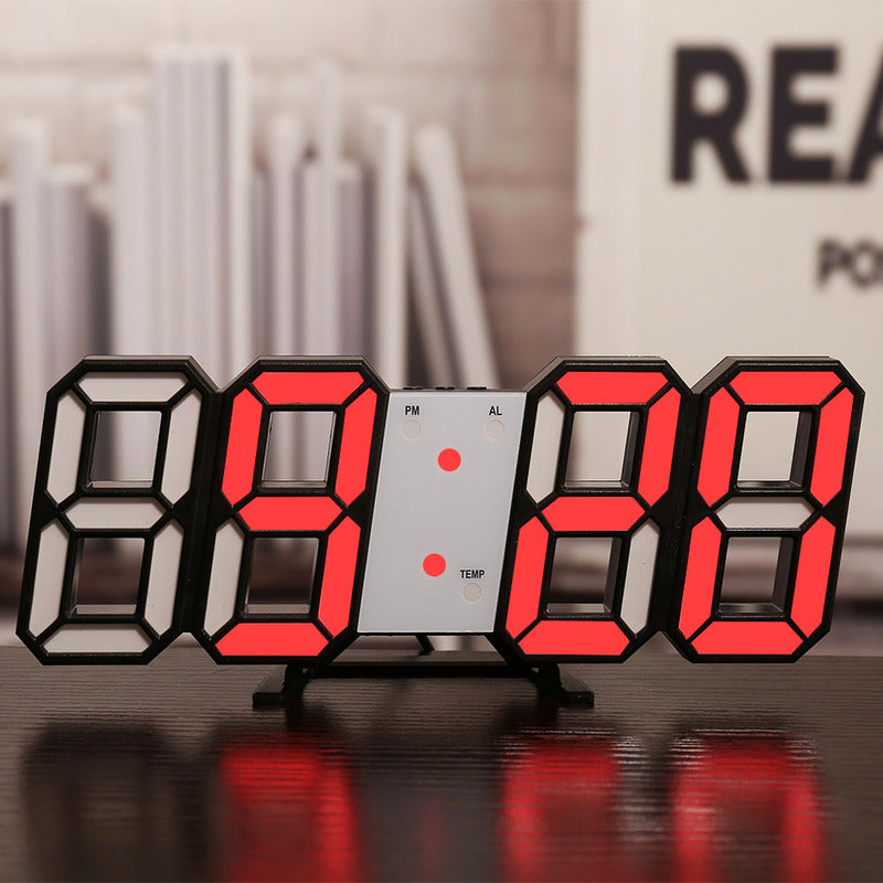 3D LED Digital Alarm Clock with Colorful Display, 12/24 Hour Format for Office, Living Room, Bedroom, Kitchen