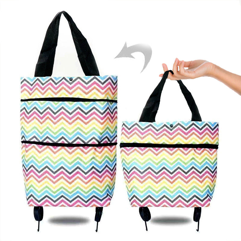 Copy of Portable Foldable Shopping Cart with Wheels - Lightweight Backpack Style Travel Trolley for Groceries & Storage