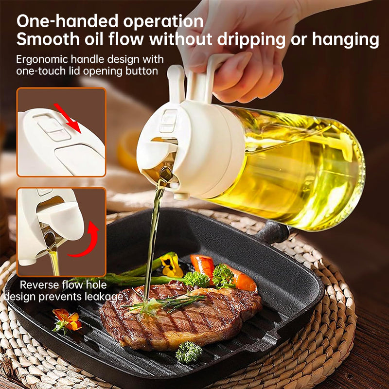 2-in-1 Kitchen Olive Oil Dispenser, Oil Sprayer, Grilling & Picnic Tools