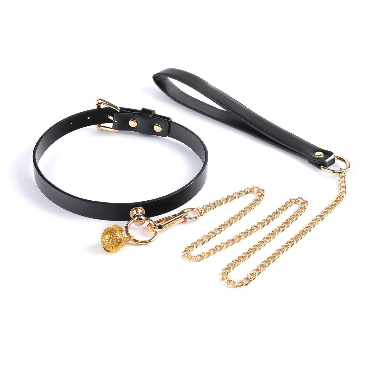 PU Leather Alloy Collar with Rope for Adult Accessories, Neck Strap for Women, Sexy Choker with Tether
